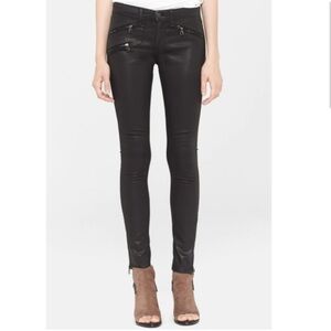 Rag & bone jeans x intermix coated skinny zipper jeans, 25